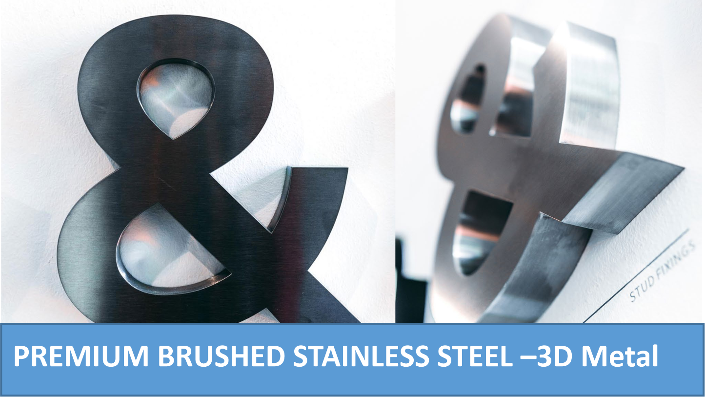 Fabricated stainless steel letters