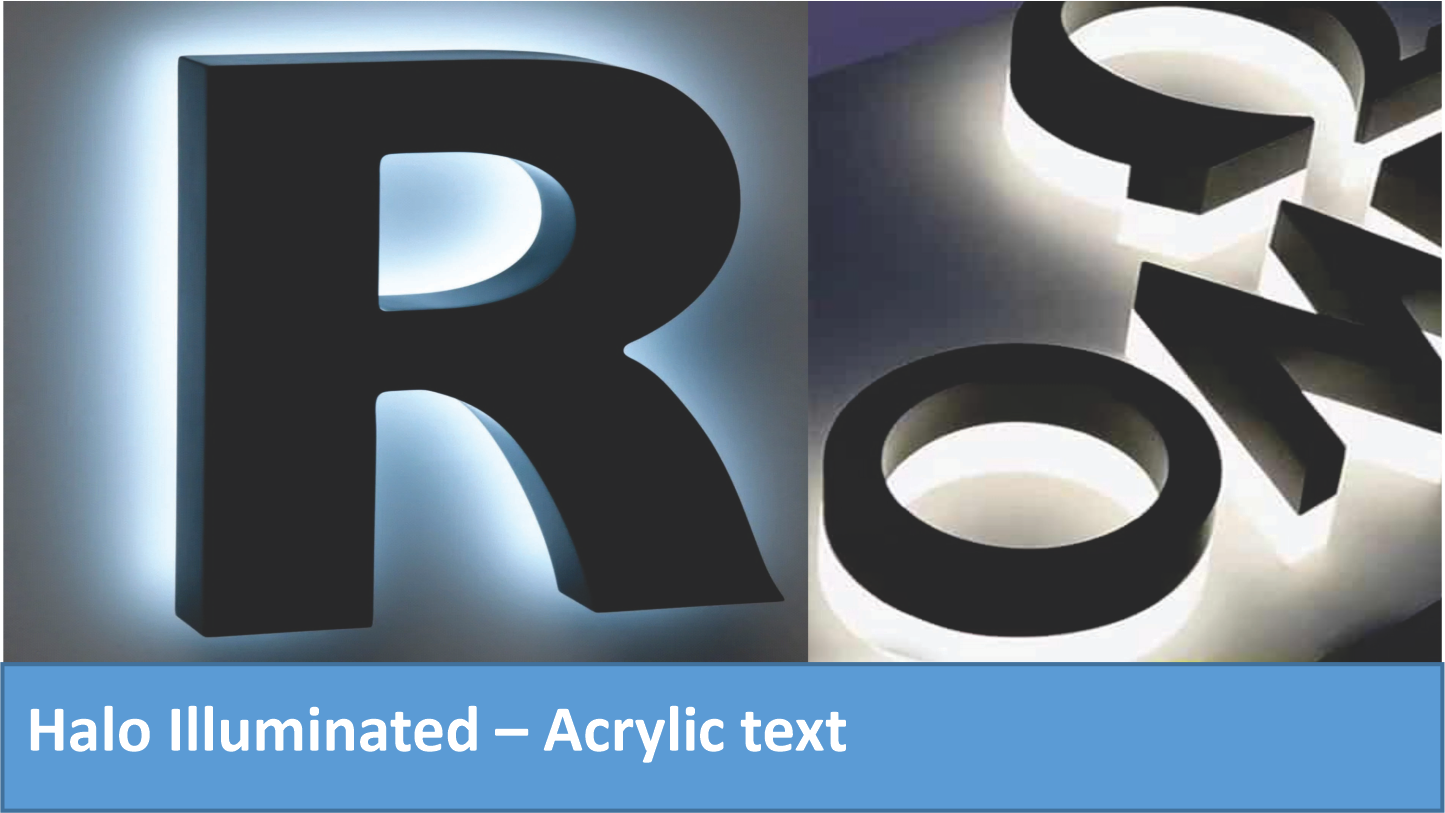 Halo illuminated fabricicated letters