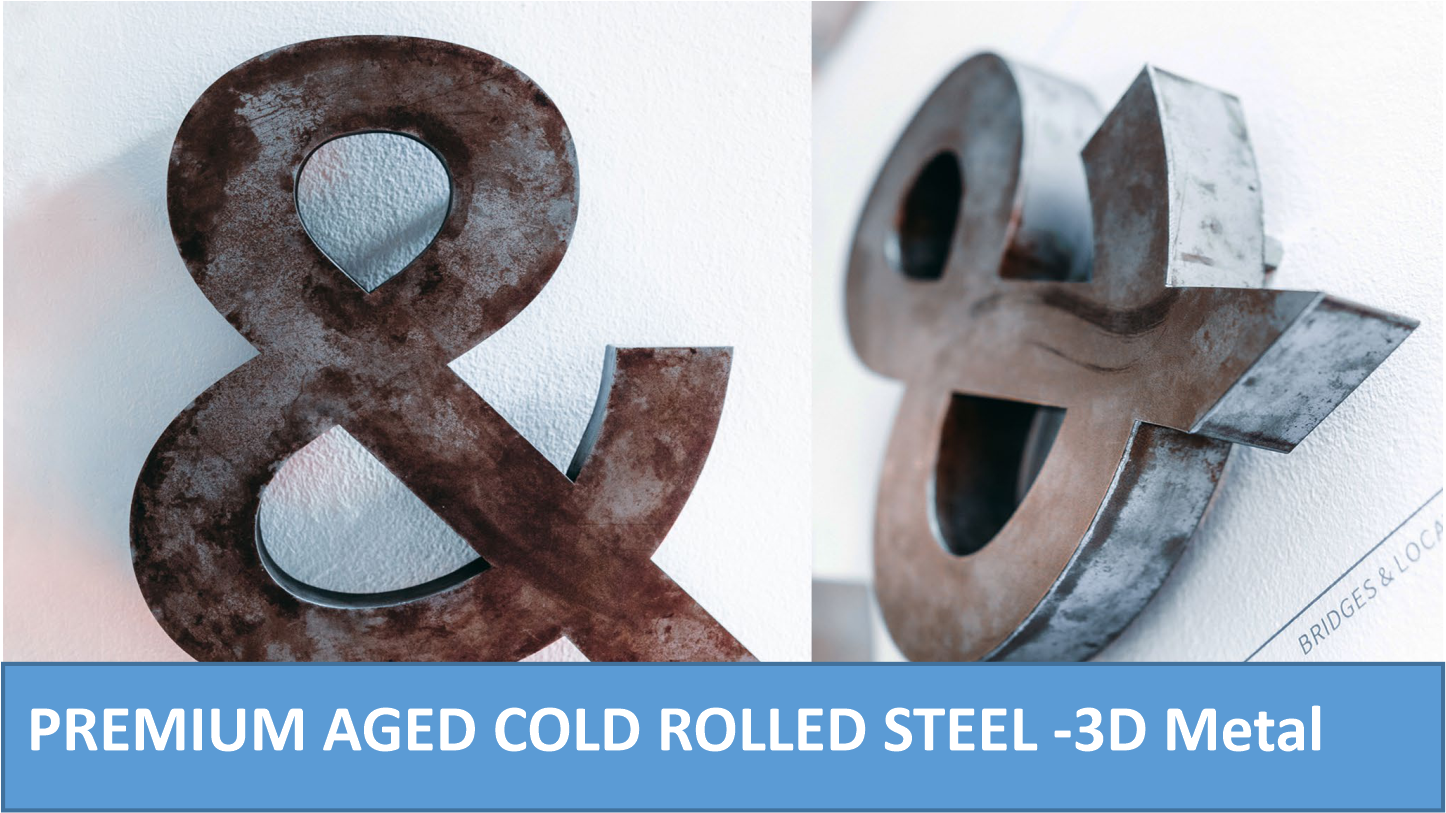 Premium Aged steel lettering